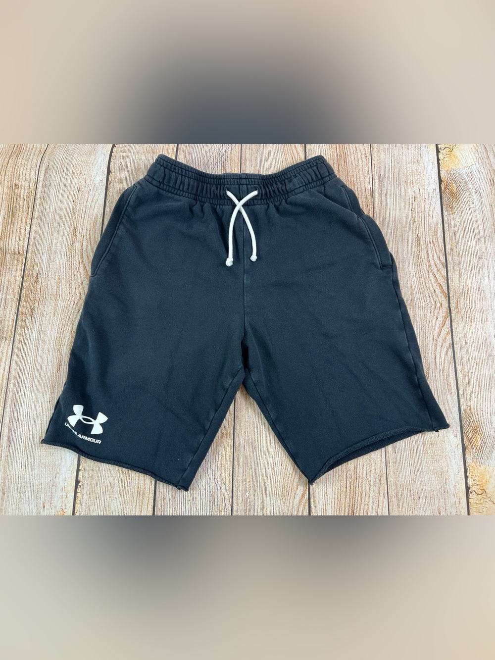 Mens Under Armour Rival Terry Sweat Shorts Black Size Medium Fitted
